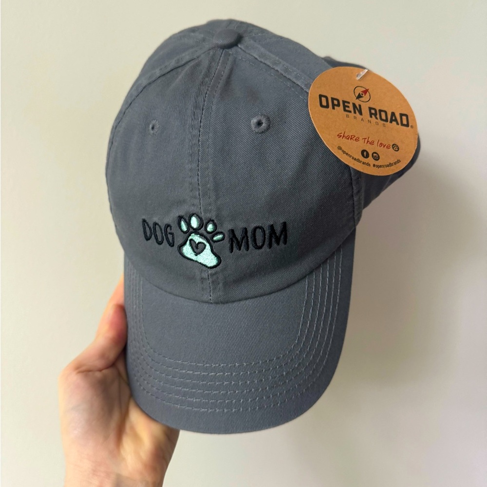 Never worn- Dog mom baseball hat with metal adjustable back